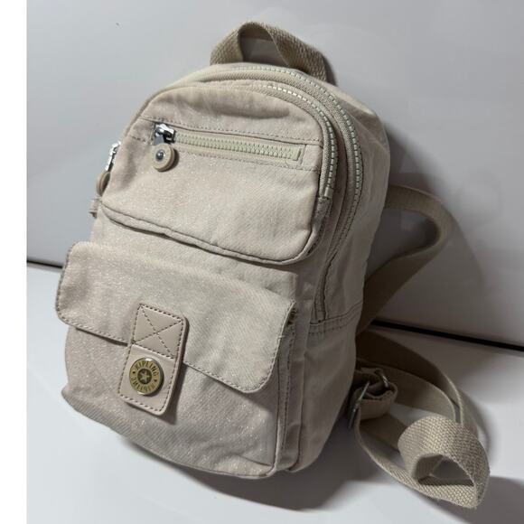 Kipling small backpack purse floral drawstring, 8x10x4, for both girls & women - Picture 1 of 12